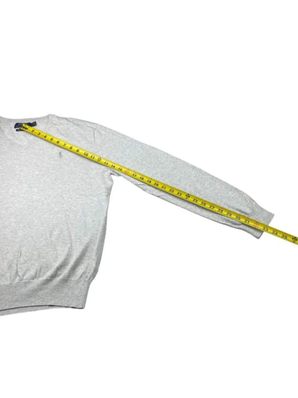 Polo Ralph Lauren Men's 100% Pima Cotton V-Neck Pullover Sweater Gray • Medium